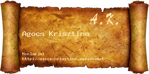 Agocs Krisztina névjegykártya